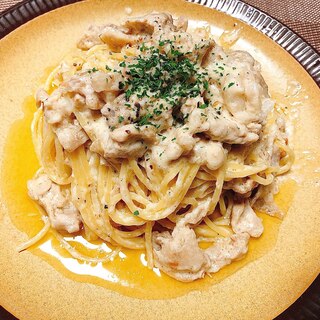 豚肉のクリームパスタ